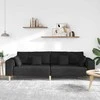 Sofa su pagalve Juoda 250 x 77 x 76 cm audinys