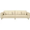 Sofa su pagalve Kreminė 250 x 77 x 76 cm audinys