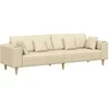 Sofa su pagalve Kreminė 250 x 77 x 76 cm audinys