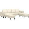 Sofa Kreminė 250 x 188 x 76 cm Kordūrinis audinys