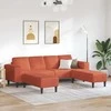 Sofa Raudona oranžinė 250 x 188 x 76 cm Kordūrinis audinys