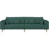 Sofa su pagalve Tamsiai žalia 250 x 77 x 76 cm audinys