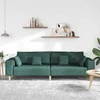 Sofa su pagalve Tamsiai žalia 250 x 77 x 76 cm audinys