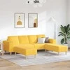 Sofa Šviesi geltona 250 x 188 x 76 cm Kordūrinis audinys