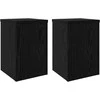 Augalų stovas 2 pcs Juodas ąžuolas 20 x 20 x 30 cm