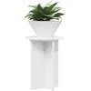 Augalų stovas 2 pcs Itin blizgi balta Ø29,5 x 40 cm