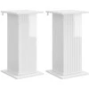 Augalų stovas 2 pcs Itin blizgi balta 30,5 x 30 x 60,5 cm