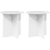 Augalų stovas 2 pcs Itin blizgi balta 40 x 40 x 40 cm