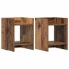 Augalų stovas su lentyna 2 pcs Senas medis 30 x 30 x 40 cm