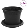 Lova Augalų vazonai 24 pcs Juoda Ø 12,5 x 10 cm Plastmasė