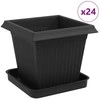 Augalų vazonai 24 pcs Juoda 16 x 16 x 14 cm Plastmasė