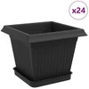 Augalų vazonai 24 pcs Juoda 20 x 20 x 16 cm Plastmasė