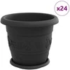 Augalų vazonai 24 pcs Juoda Ø 30 x 25 cm Plastmasė