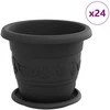Augalų vazonai 24 pcs Juoda Ø 22 x 18 cm Plastmasė
