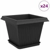 Augalų vazonai 24 pcs Juoda 28,5 x 28,5 x 22 cm Plastmasė