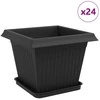Augalų vazonai 24 pcs Juoda 33 x 33 x 26 cm Plastmasė