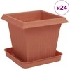 Augalų vazonai 24 pcs Raudona plyta 16 x 16 x 14 cm Plastmasė