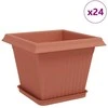 Augalų vazonai 24 pcs Raudona plyta 28,5 x 28,5 x 22 cm
