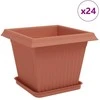 Augalų vazonai 24 pcs Raudona plyta 33 x 33 x 26 cm Plastmasė