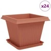 Augalų vazonai 24 pcs Raudona plyta 43 x 43 x 33,5 cm Plastmasė