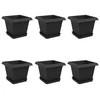 Augalų vazonai 6 pcs Juoda 20 x 20 x 16 cm Plastmasė
