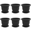 Augalų vazonai 6 pcs Juoda Ø 22 x 18 cm Plastmasė