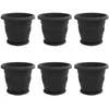Augalų vazonai 6 pcs Juoda Ø 34 x 28 cm Plastmasė