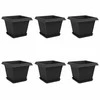 Augalų vazonai 6 pcs Juoda 28,5 x 28,5 x 22 cm Plastmasė