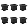 Augalų vazonai 6 pcs Juoda 38 x 38 x 30 cm Plastmasė