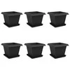 Augalų vazonai 6 pcs Juoda 43 x 43 x 33,5 cm Plastmasė