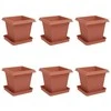 Augalų vazonai 6 pcs Raudona plyta 16 x 16 x 14 cm Plastmasė