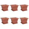 Augalų vazonai 6 pcs Raudona plyta 43 x 43 x 33,5 cm Plastmasė