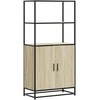 aukšta lenta Sonoma ąžuolas 68x35x139 cm Mediena ir metalas