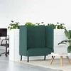 Aukštos nugaros sofa 101cm Tamsiai žalia audinys