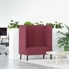 Aukštos nugaros sofa 101cm Vyno raudonumo audinys