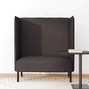 Aukštos nugaros sofa 101cm Tamsiai ruda audinys