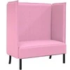 Aukštos nugaros sofa 101cm Rožinė audinys