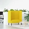 Aukštos nugaros sofa 101cm Šviesiai geltona audinys