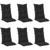 Aukštos atlošo kėdžių pagalvių rinkinys 6 pcs Melanžinė juoda