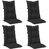 Aukštos atlošo kėdžių pagalvių rinkinys 4 pcs Melanžinė juoda