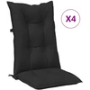 Aukštos atlošo kėdžių pagalvių rinkinys 4 pcs Melanžinė juoda