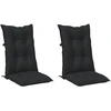 Aukštos atlošo kėdžių pagalvių rinkinys 2 pcs Melanžinė juoda
