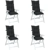 Aukštos atlošo kėdžių pagalvių rinkinys 4 pcs Melanžinė juoda