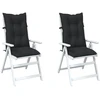 Aukštos atlošo kėdžių pagalvių rinkinys 2 pcs Melanžinė juoda