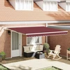 Automatinė ištraukiama markizė su LED, bordo spalvos, 400x300cm