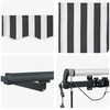 Automatinė ištraukiama markizė su LED lemputėmis, antracito ir baltos spalvos, 600x300 cm