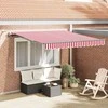 Skėtis Audinys Raudona ir balta 350 x 250 cm Poliesteris