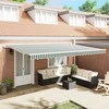Elektrinė ištraukiama pavėsinė Žalia ir balta 500 × 350 cm