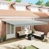 Ištraukiama markizė Žalia ir balta 500 × 300 cm