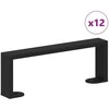 Baldų kojelės 12 pcs Juoda 281 x 40,5 x 100 mm Geležis